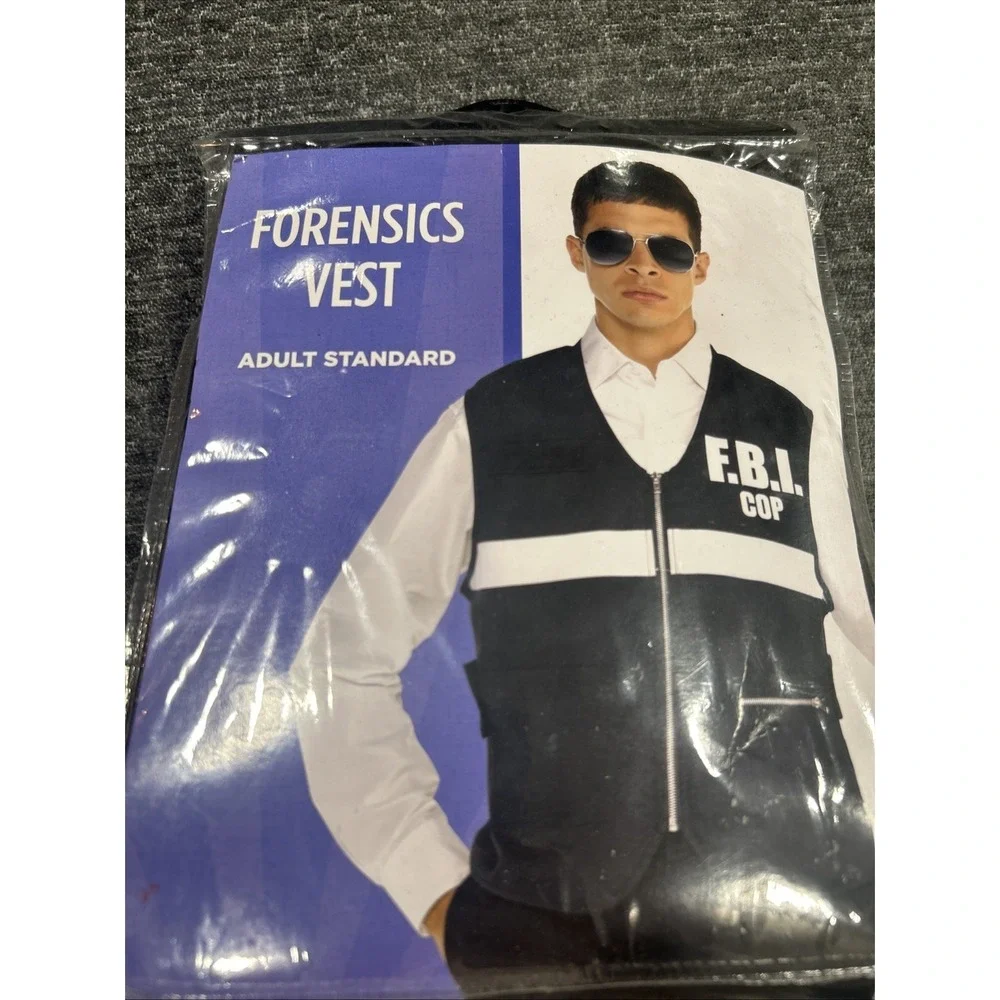 Adult Standard One Size F.B.I Forensics Vest Halloween Costume - Picture 1 of 7